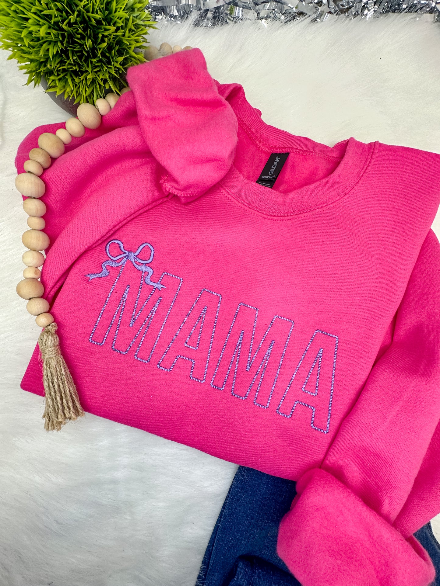 Mama Dot Bow - EMBROIDERED