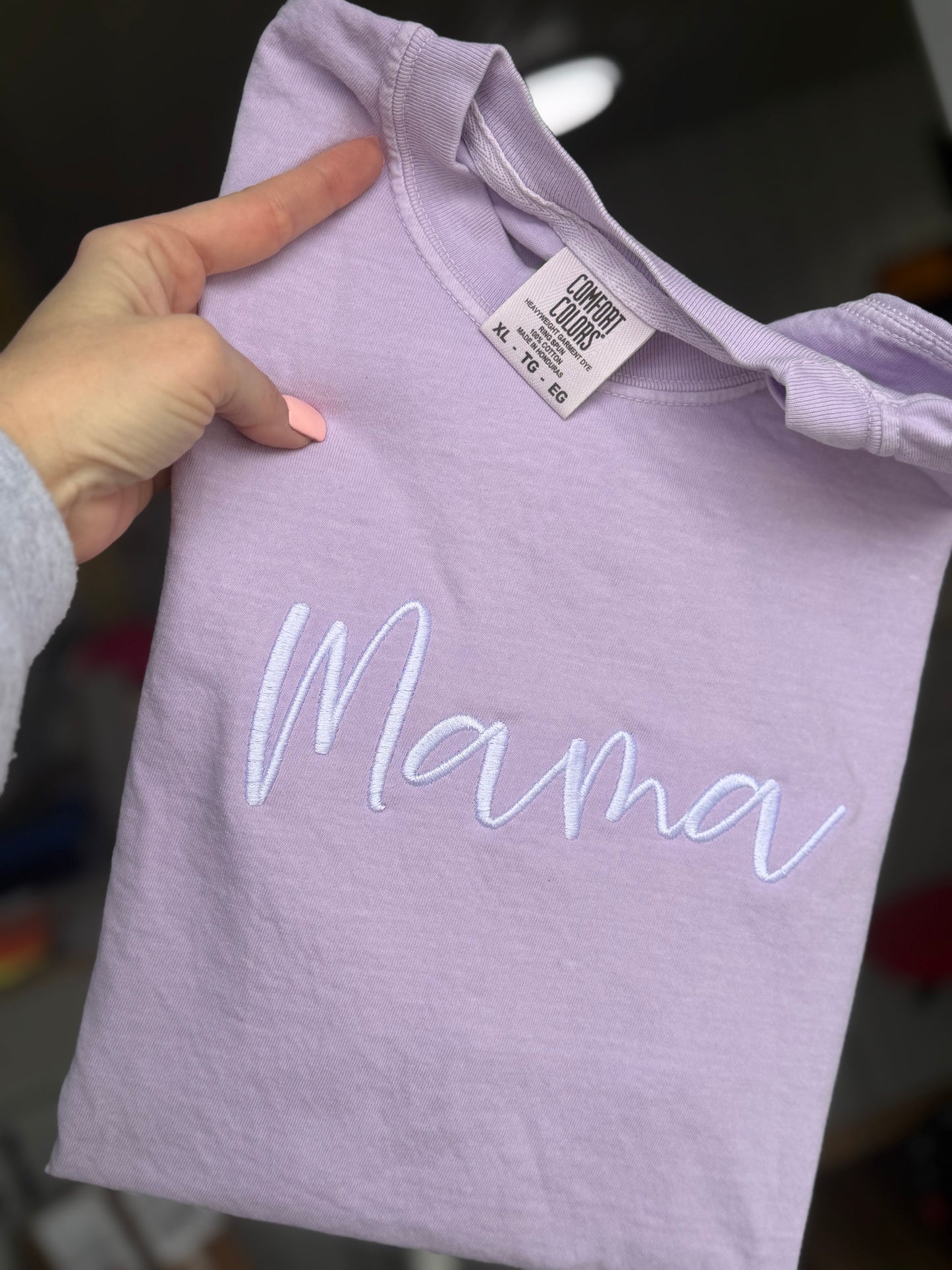 RTS XL Orchid with white thread Mama - Tshirt