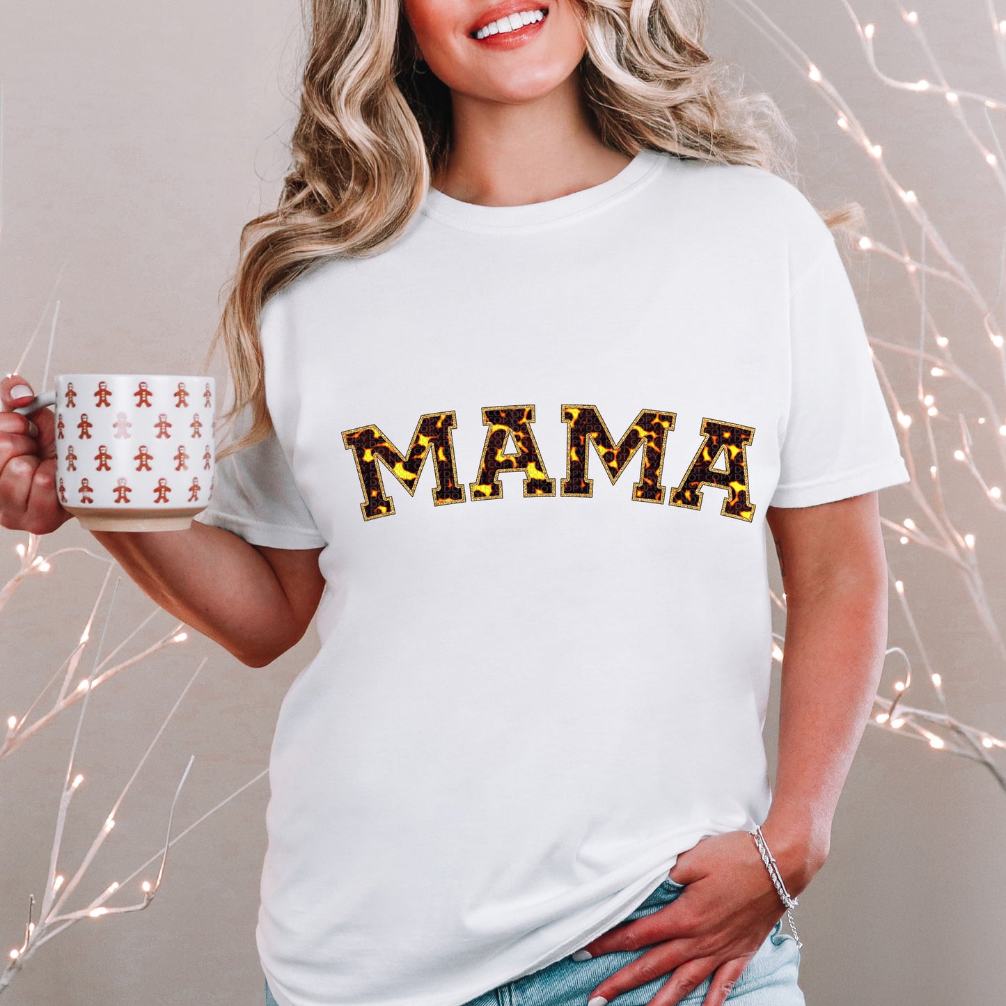Mama Faux Embroidery Fire Ember - TRANSFER (KD)