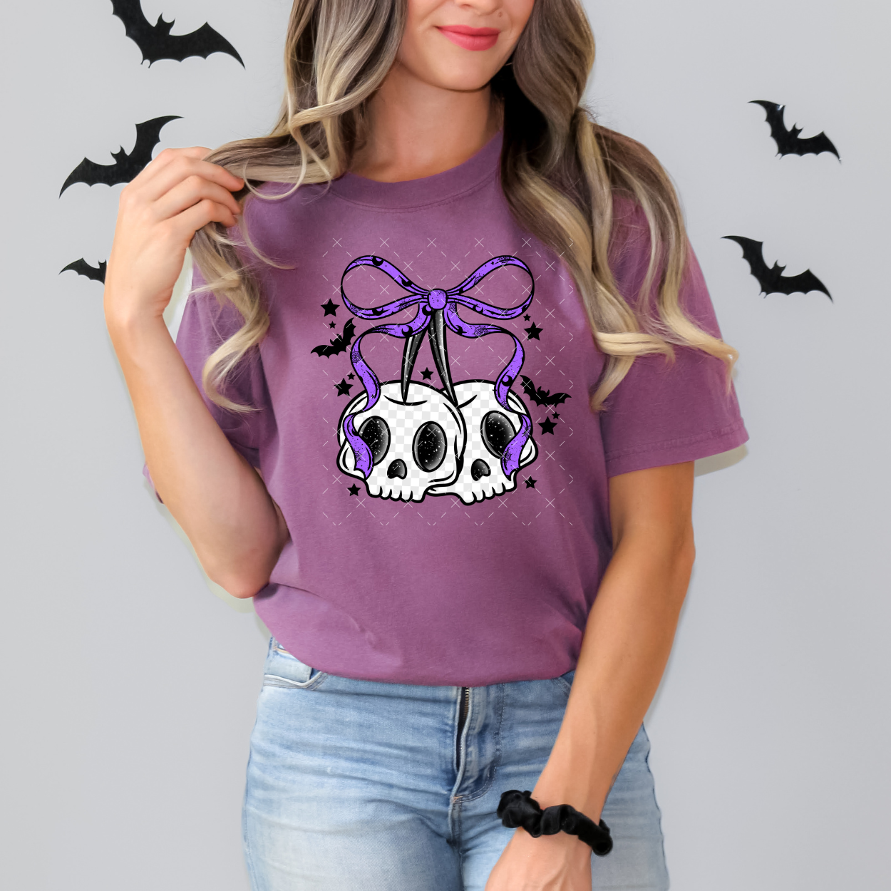 Purple Skelly Bow - TRANSFER (Unhinged)