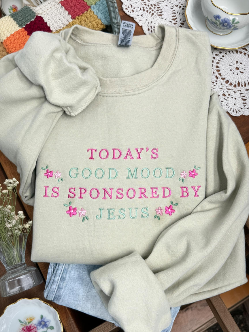 Today's Mood -EMBROIDERED SWEATSHIRT