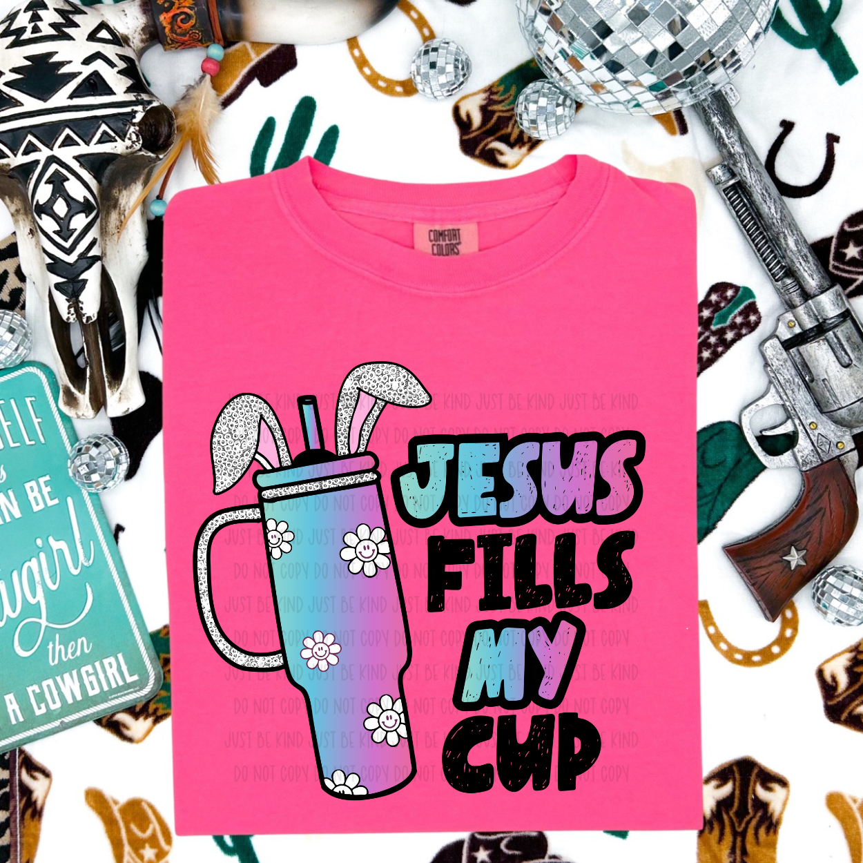 Jesus Fills My Cup / Black Outline - TRANSFERS (KPI)