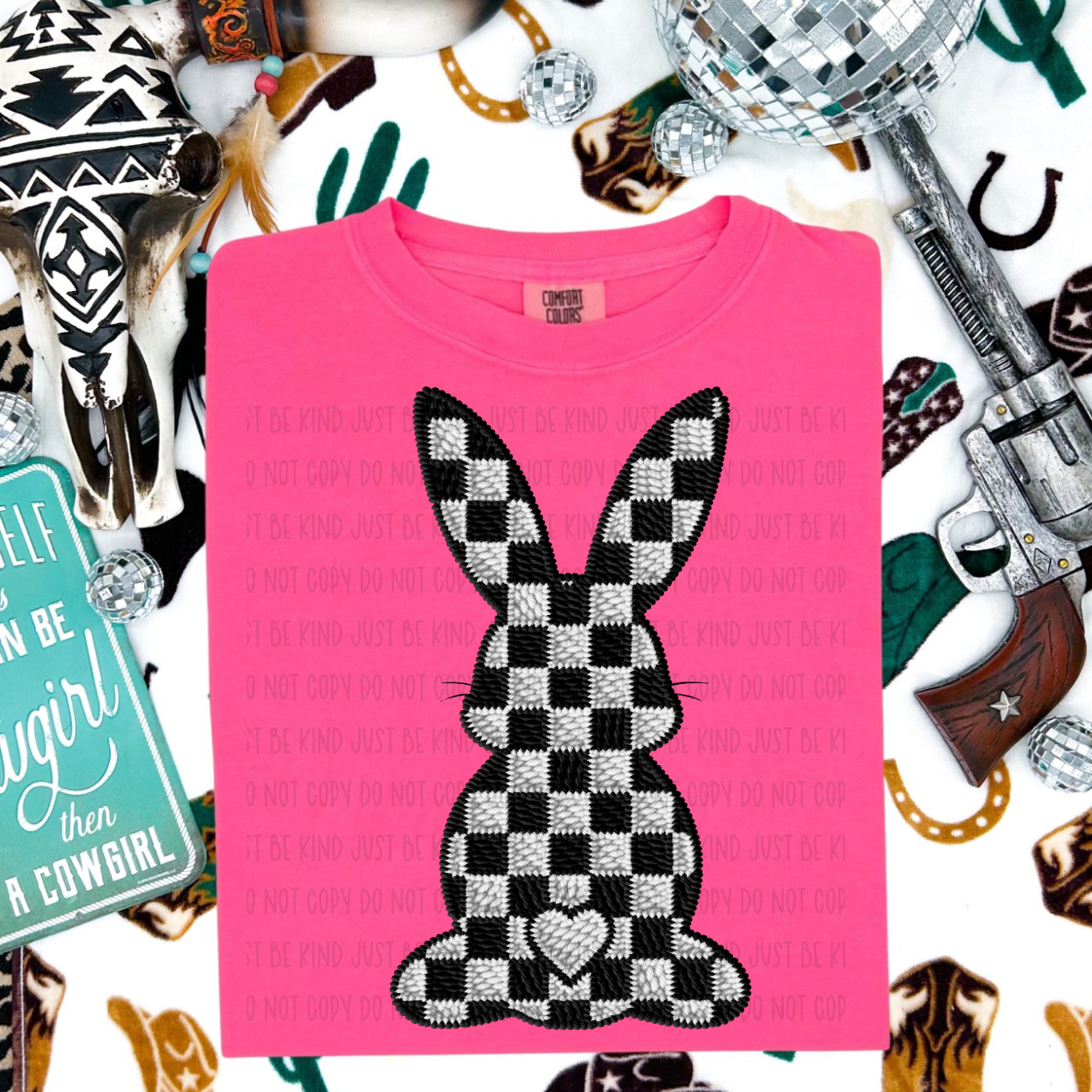 Black Checkered Bunny - TRANSFERS (KPI)