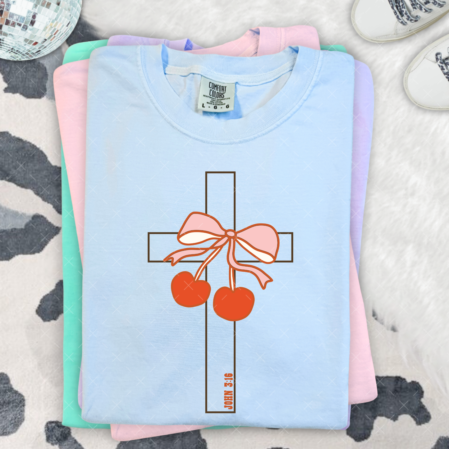John 3:16 Cross With Cherry - TRANSFER (EMD)