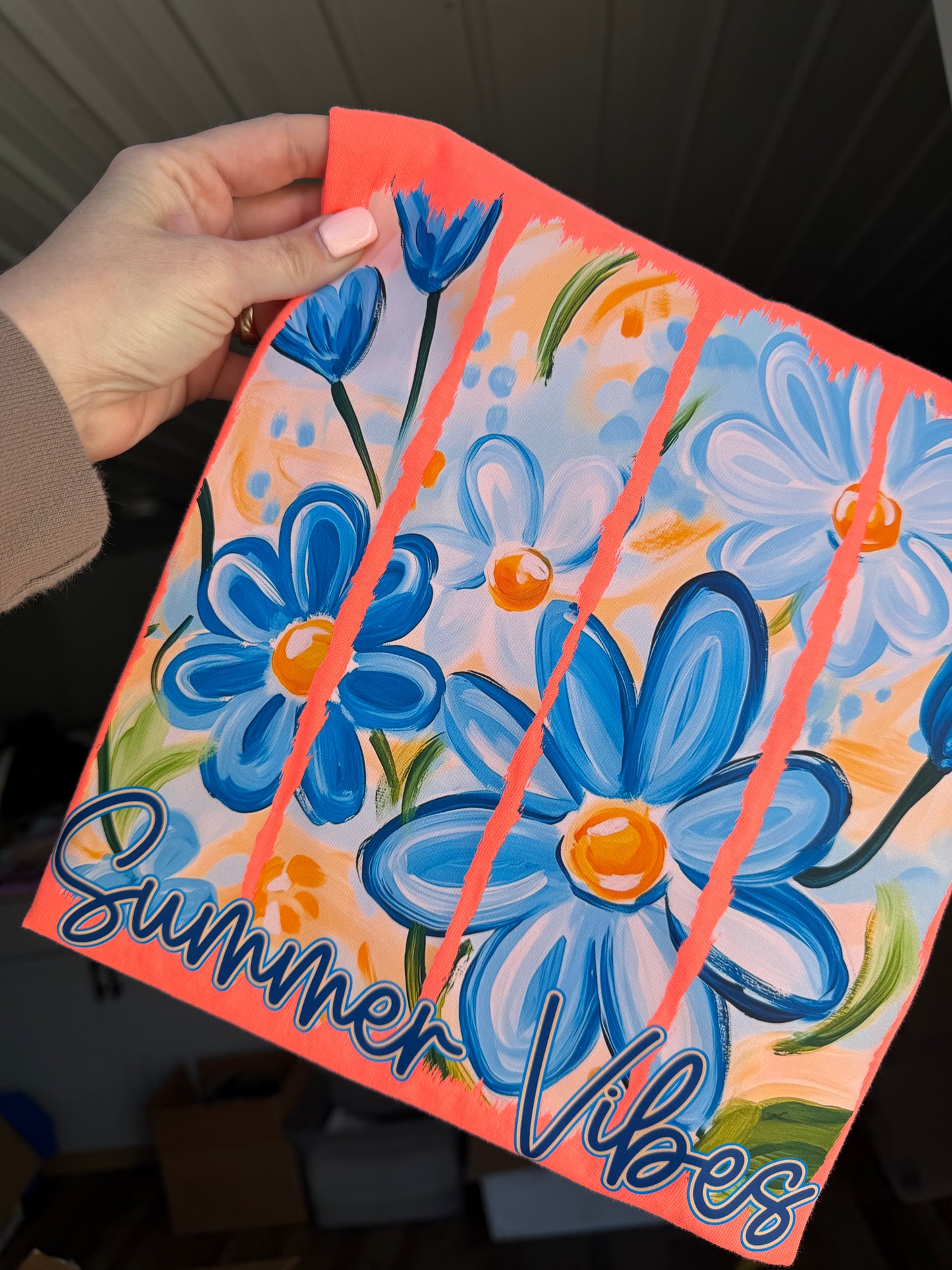 Summer Vibes Blue Floral Tshirt