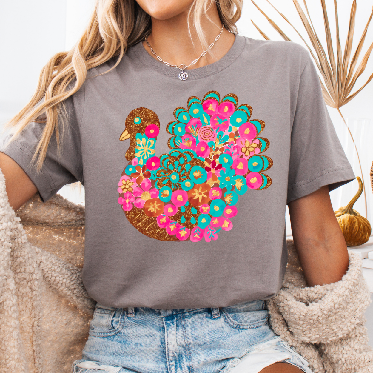 Floral Turkey - TRANSFER (SC)