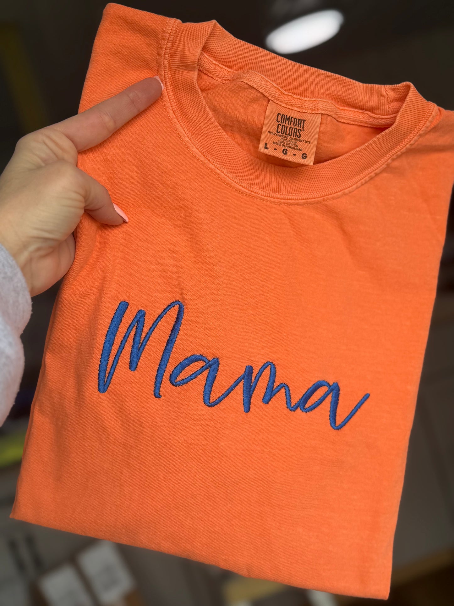 RTS Orange Large with Royal thread Mama - Tshirt