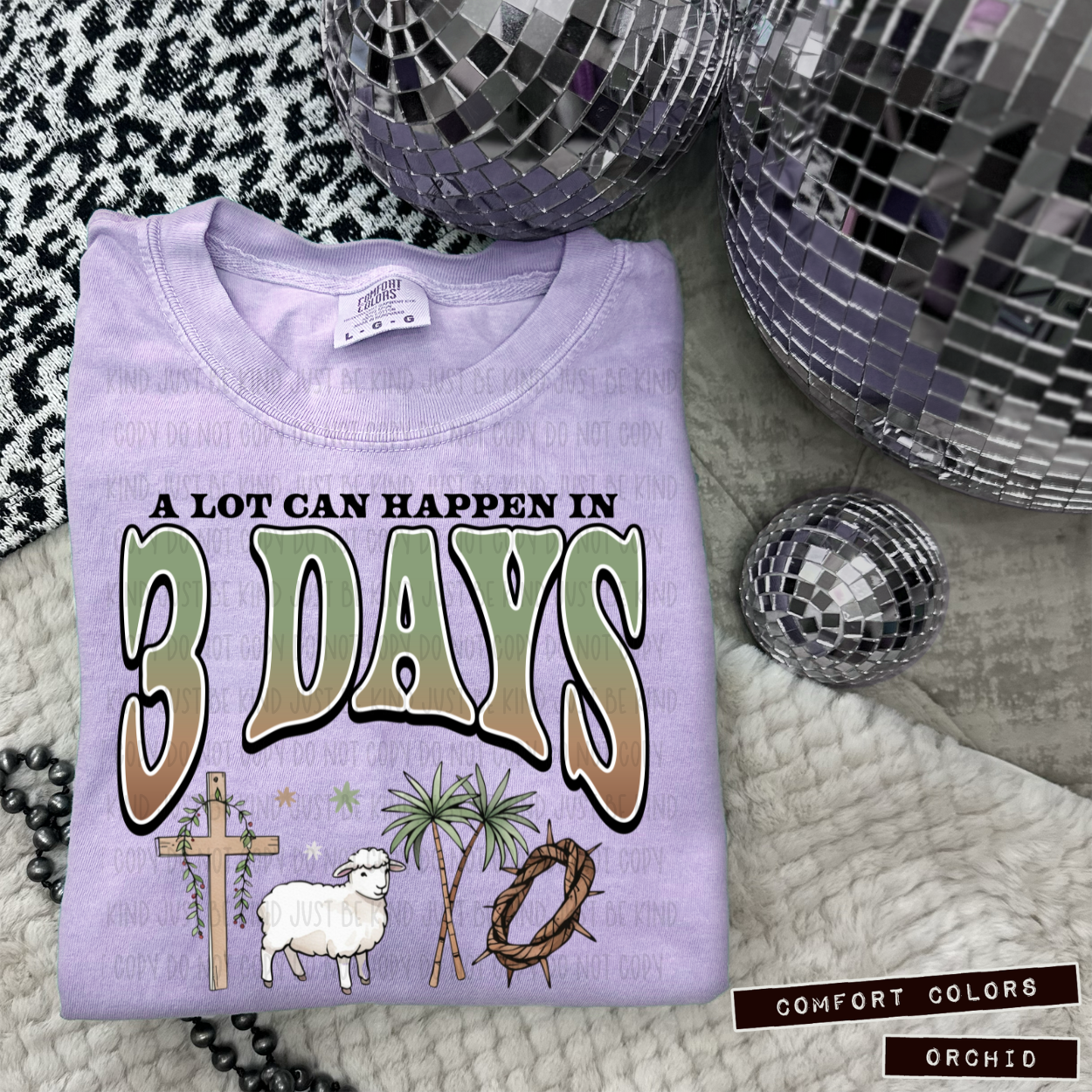 A Lot Can Happen In 3 Days / Black Outline - COMPLETED TEE