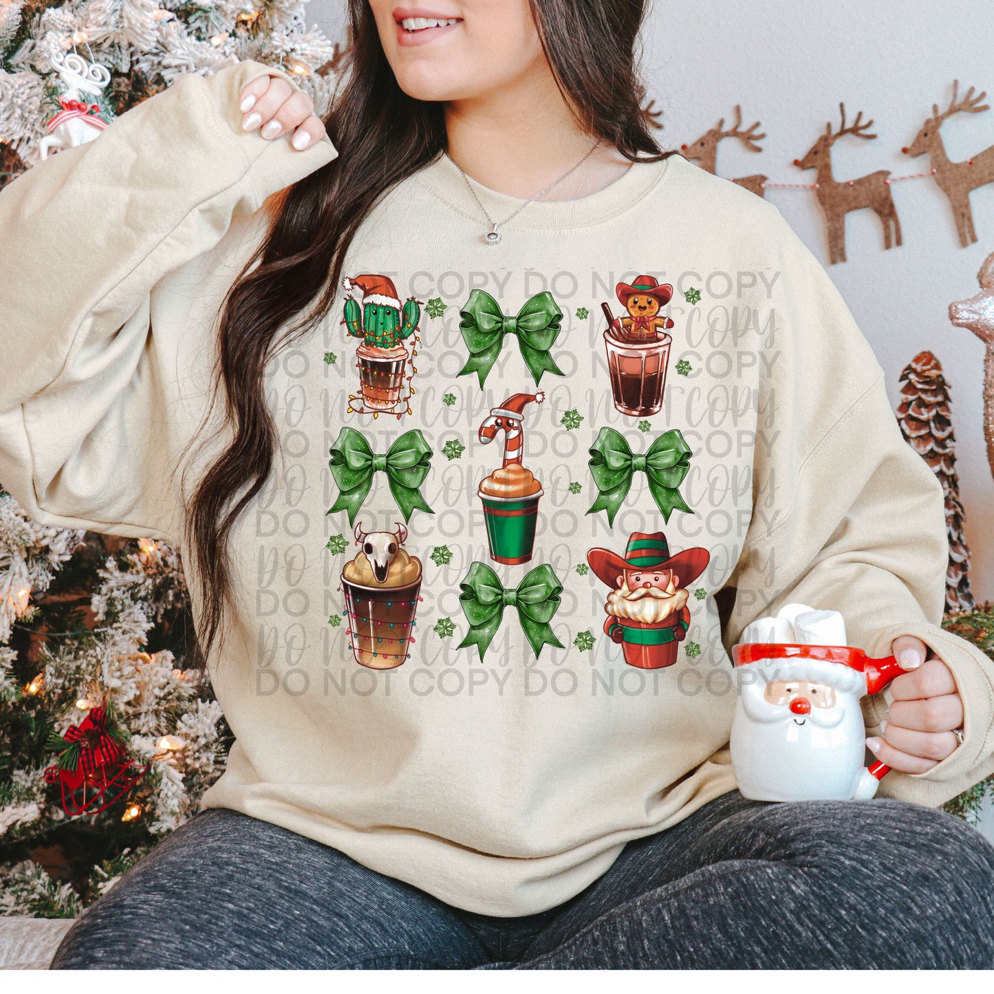 Christmas Drinks Green Coquette - TRANSFERS (SSD)