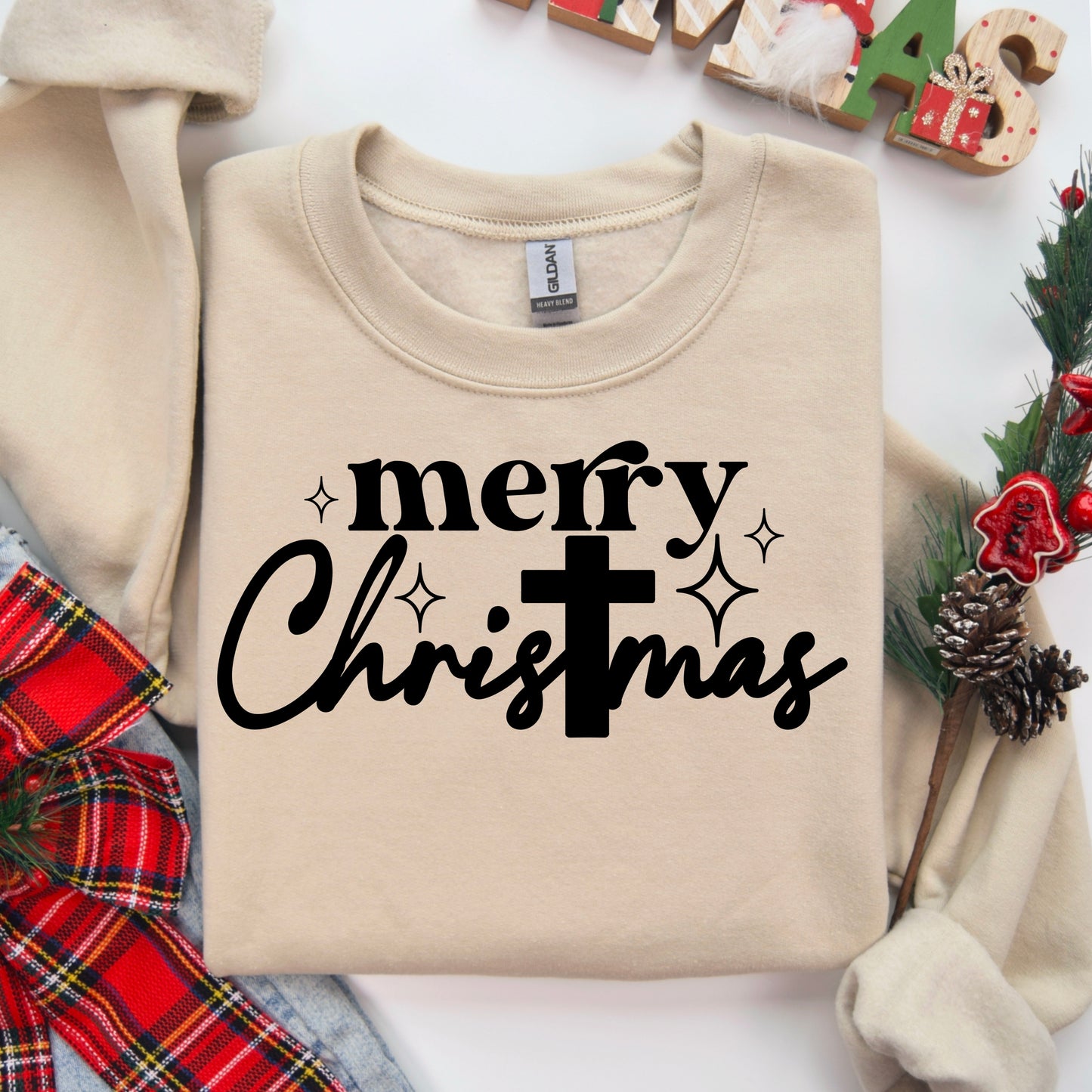 Merry Christmas with Cross - TRANSFER (CS)