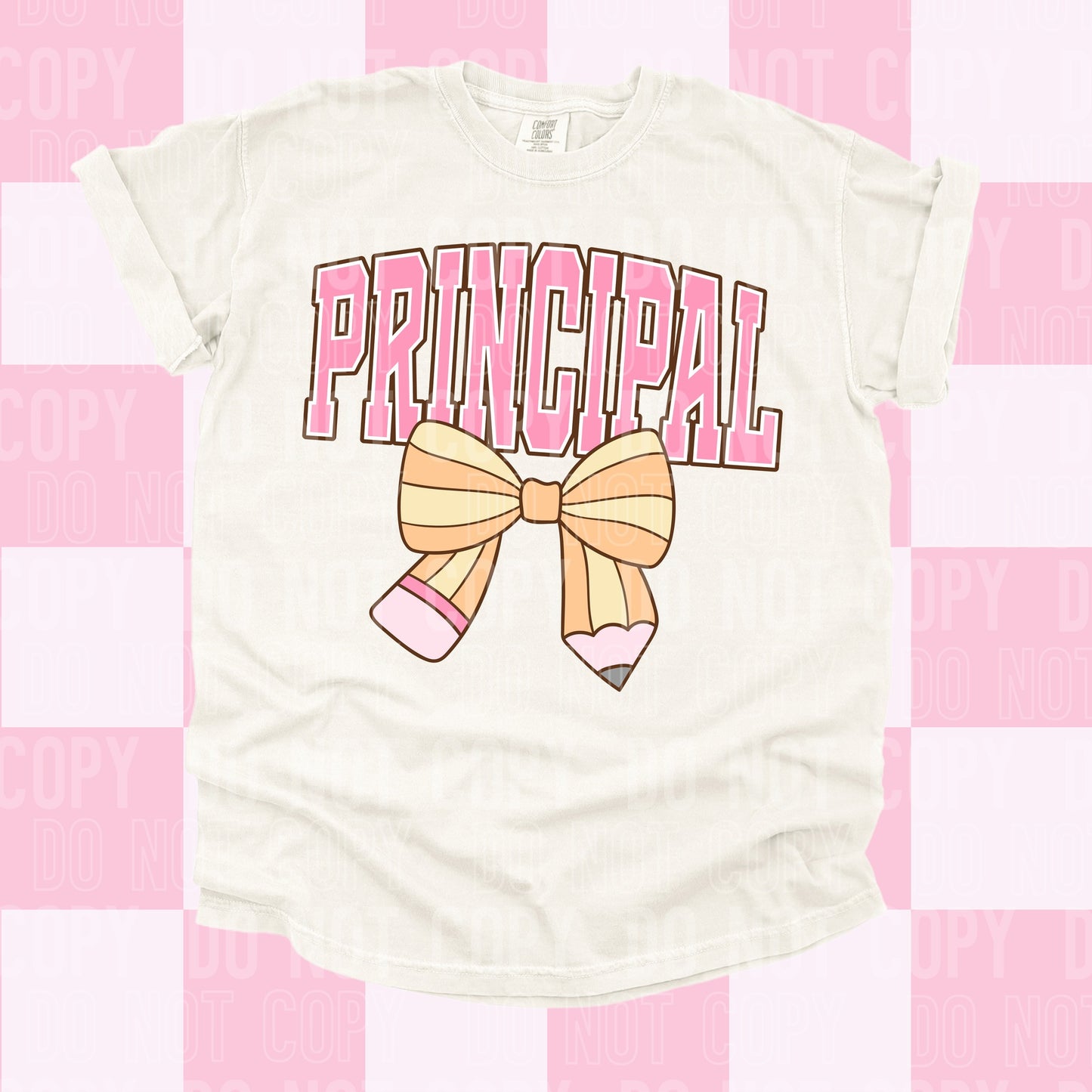 Principal With Pencil Bow- TRANSFERS (SBB)
