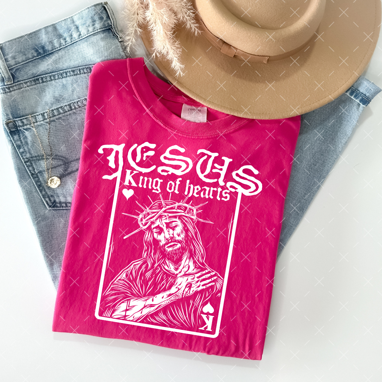 Jesus King Of Hearts / White - TRANSFER (Kayndi)