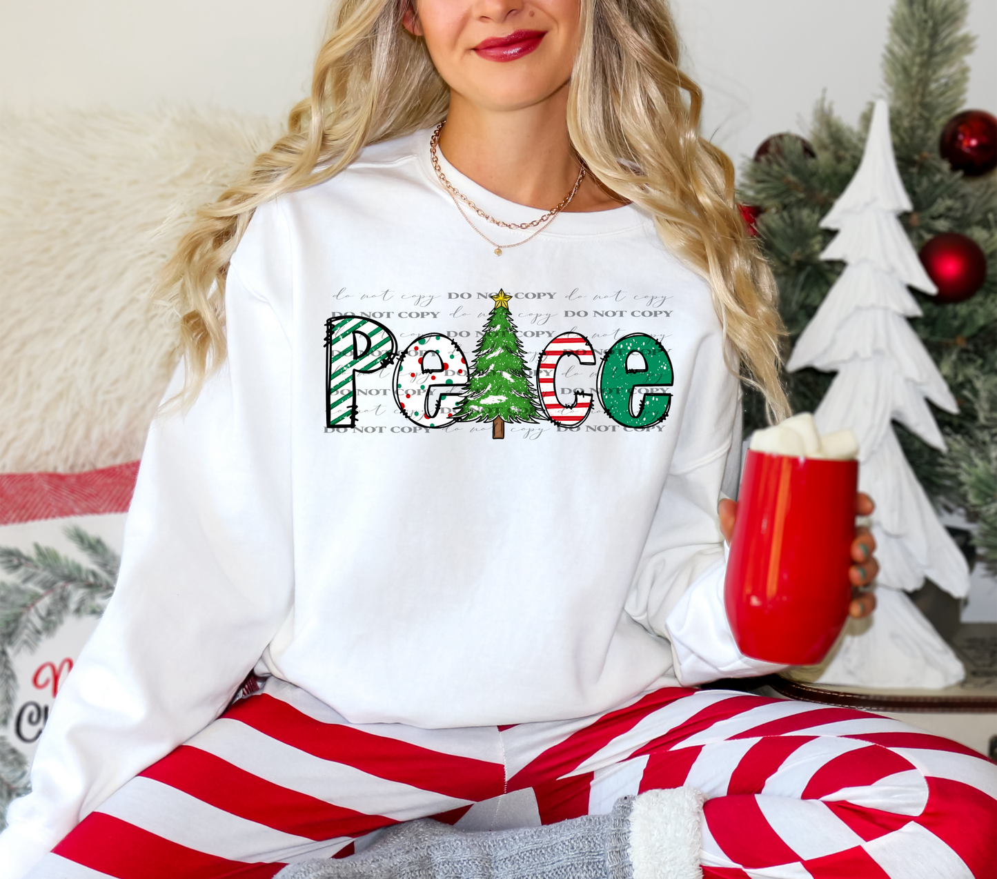 Peace with Christmas Tree - TRANSFER (40E)