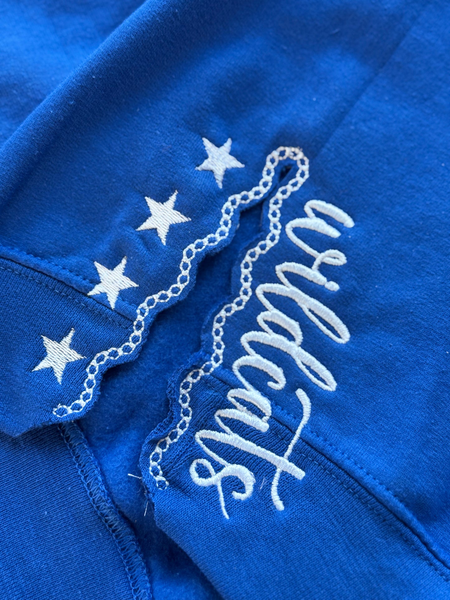 CUSTOM Team/State with side slit mascot & stars - EMBROIDERED