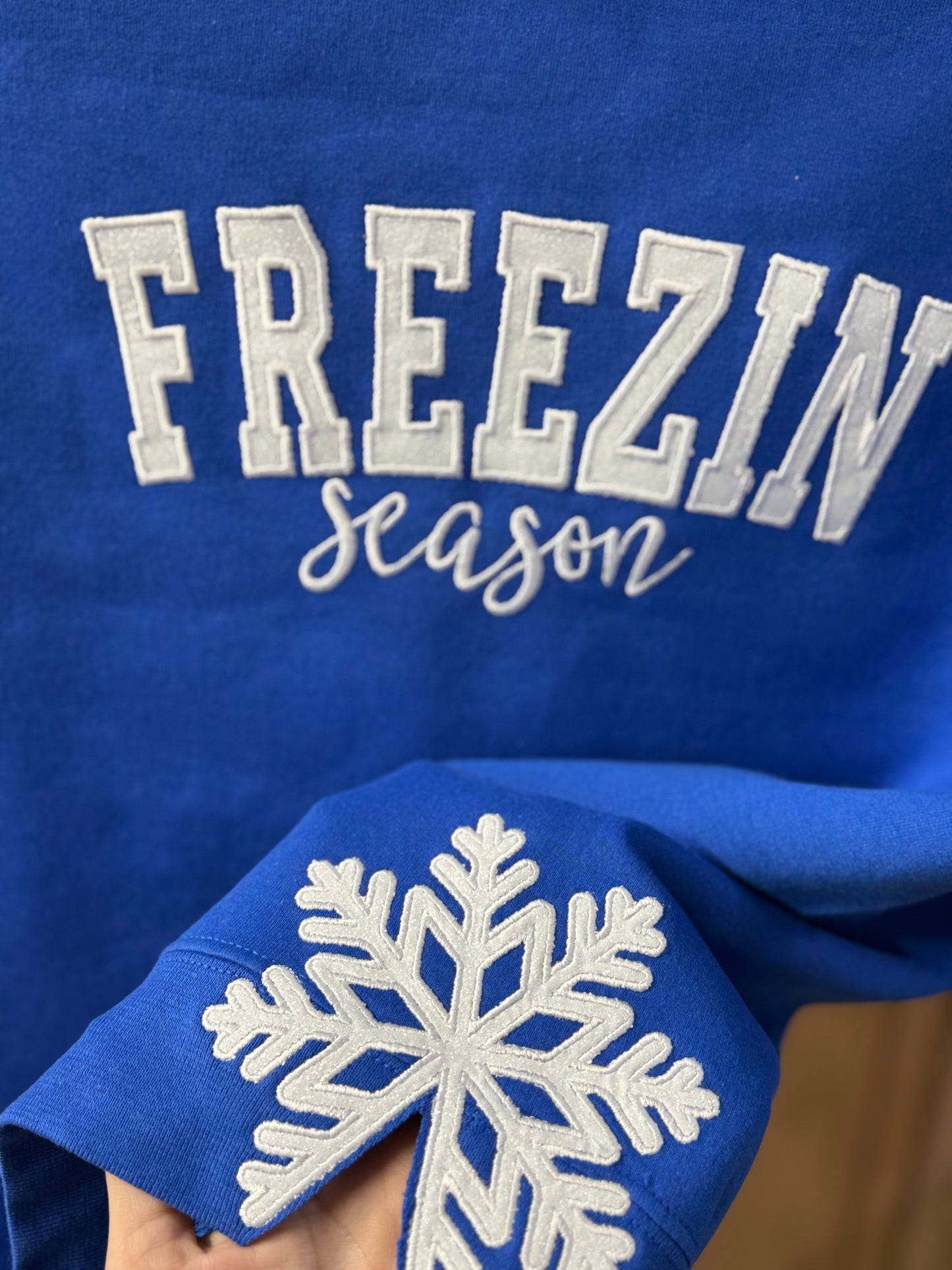 Freezin Season side snowflakes - EMBROIDERED