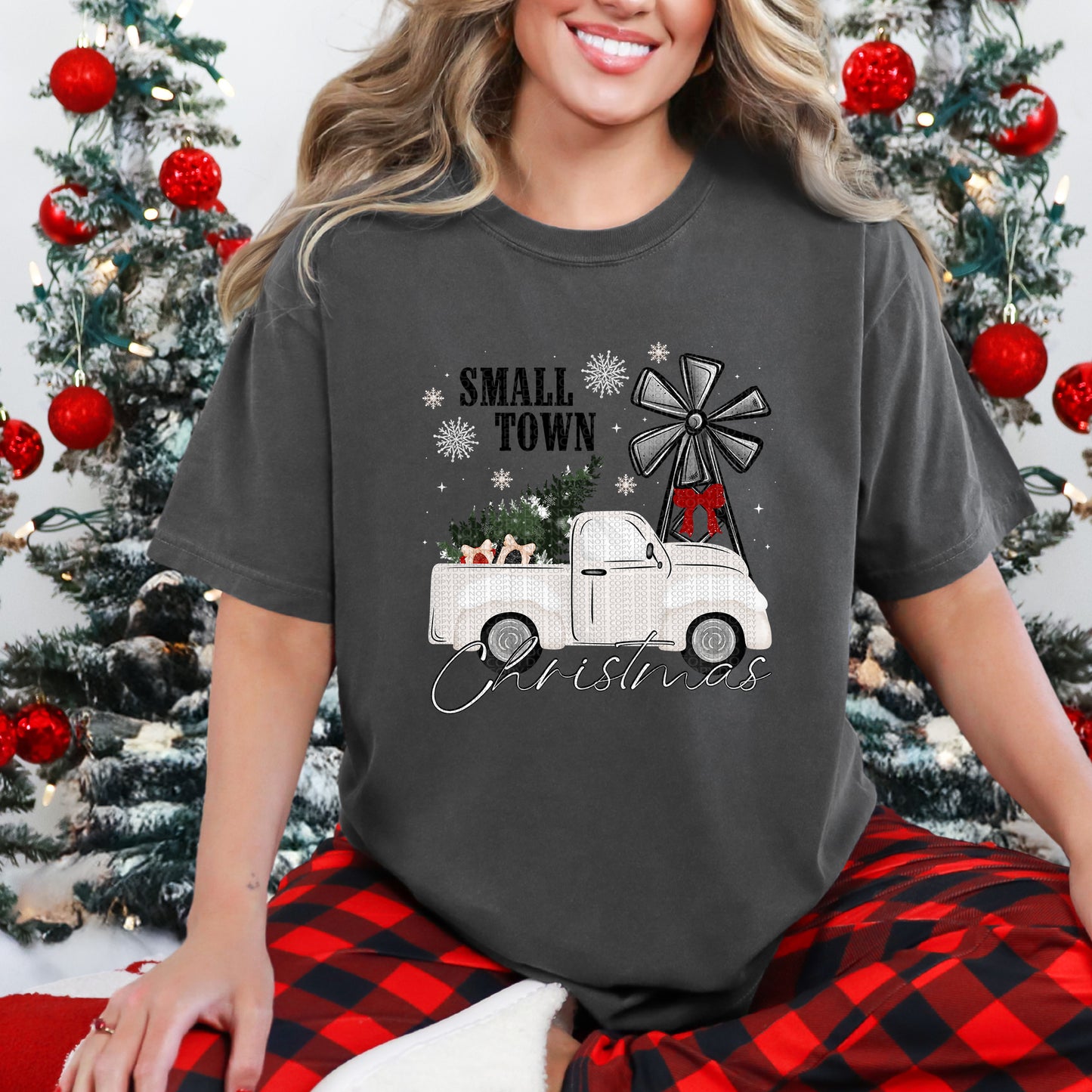 Small Town Christmas with White Truck - TRANSFER (TGG)