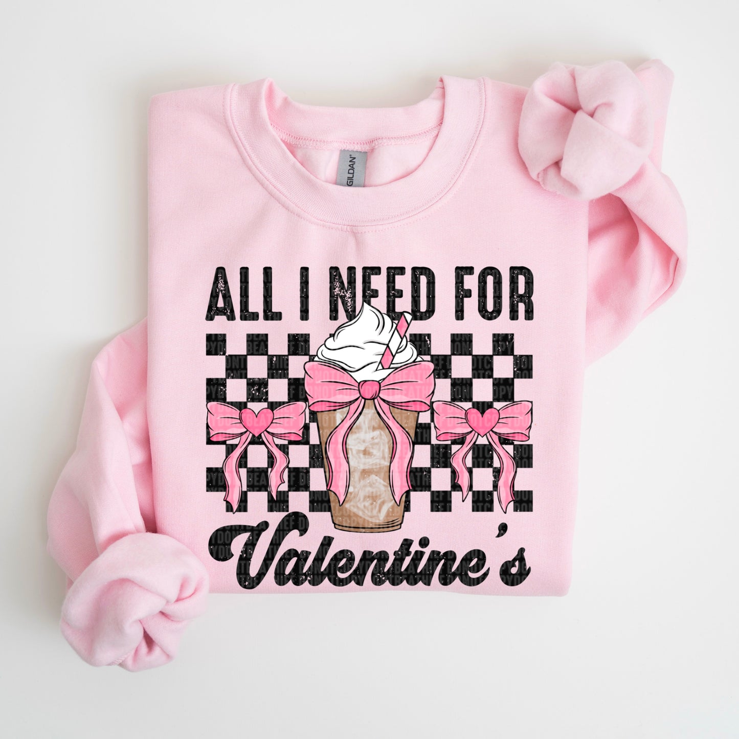 All I Need for Valentine Checkered Coffee - TRANSFER (SDD)
