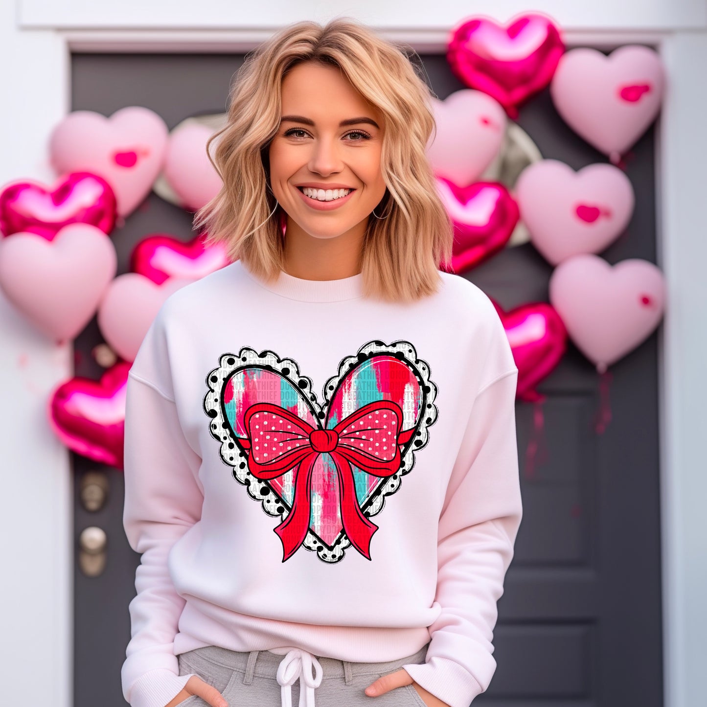 Multicolor Heart with Bow - TRANSFER (SDD)