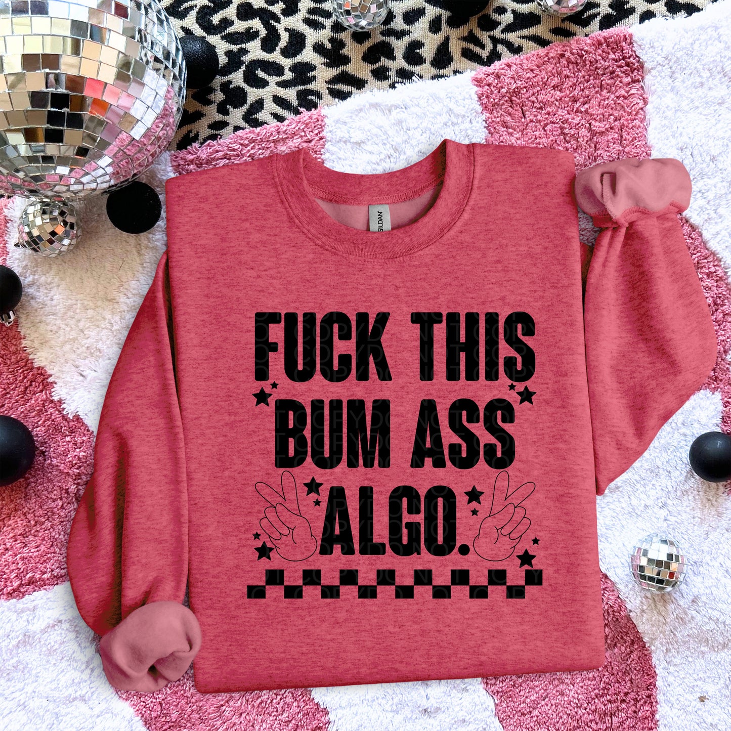 Fuck This Bum Ass Algo Black Ink - TRANSFERS (L)