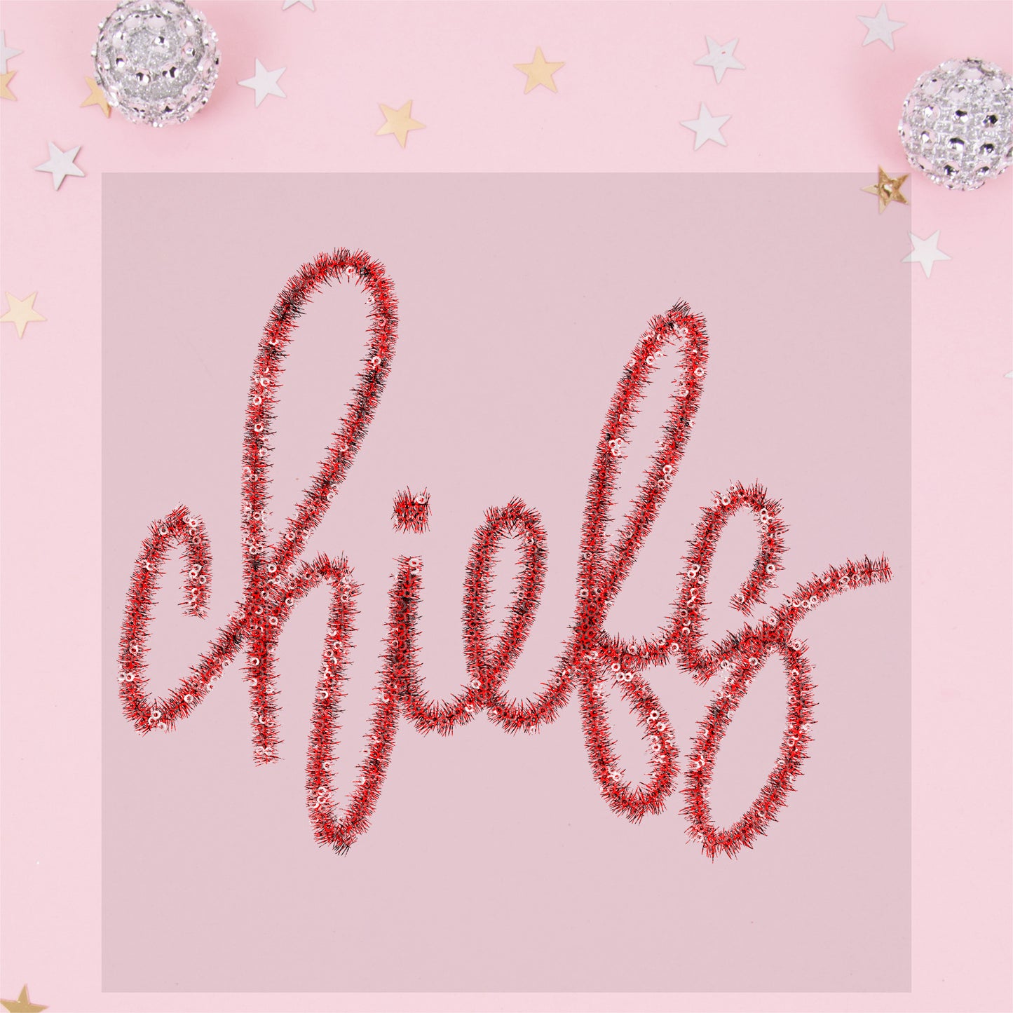 Chiefs Red Faux Tinsel - TRANSFER (TGG)