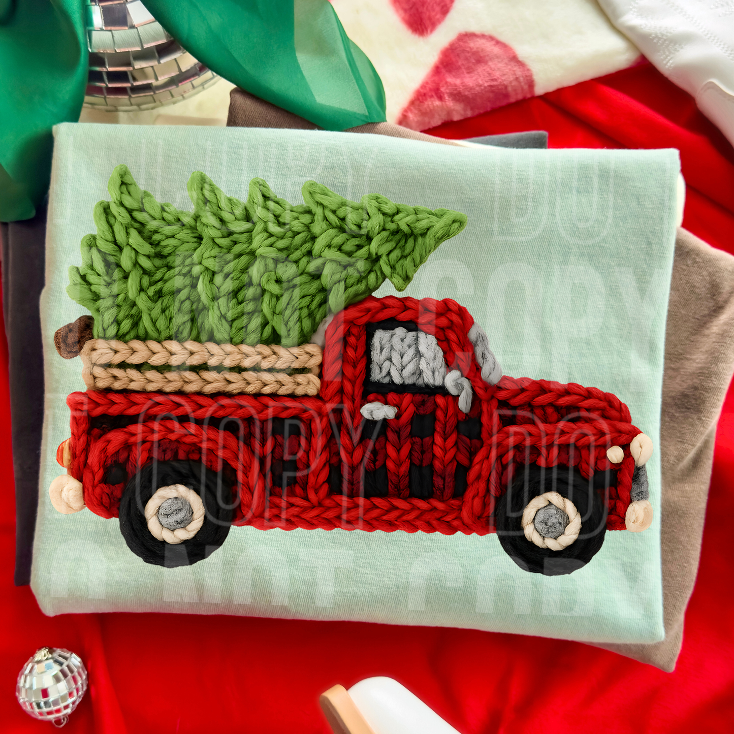 Christmas Plaid Truck - TRANSFER (SBB)