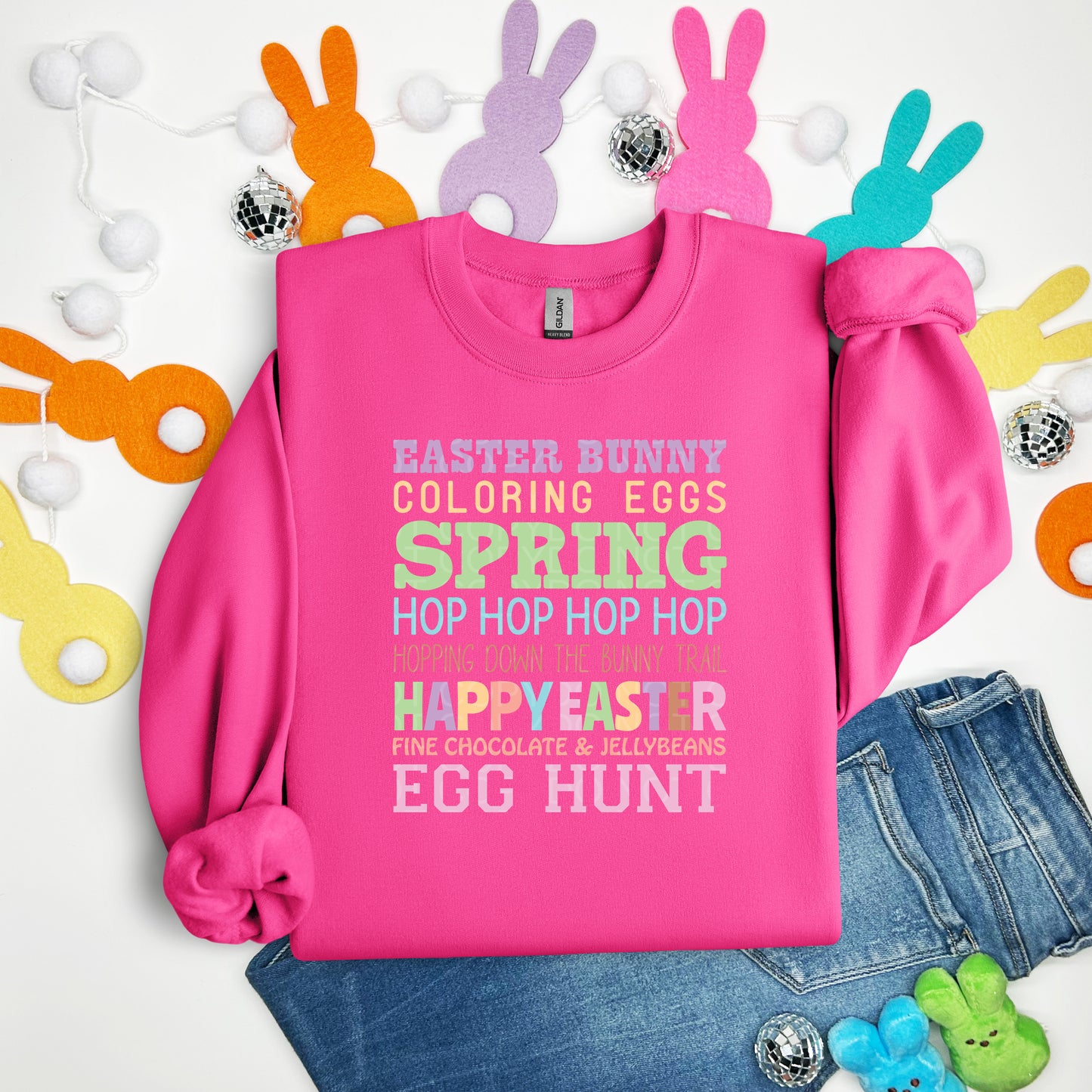 Easter Bunny Coloring Eggs... - TRANSFERS (CF)