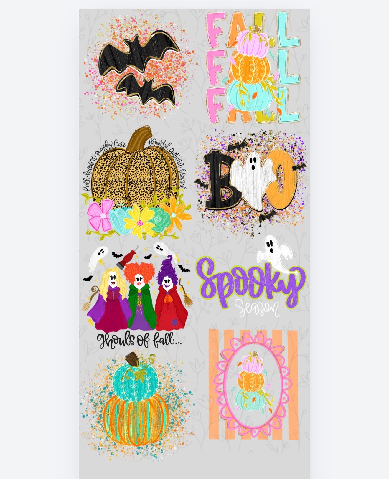 Bat Splatter Pre Made Gang Sheet
