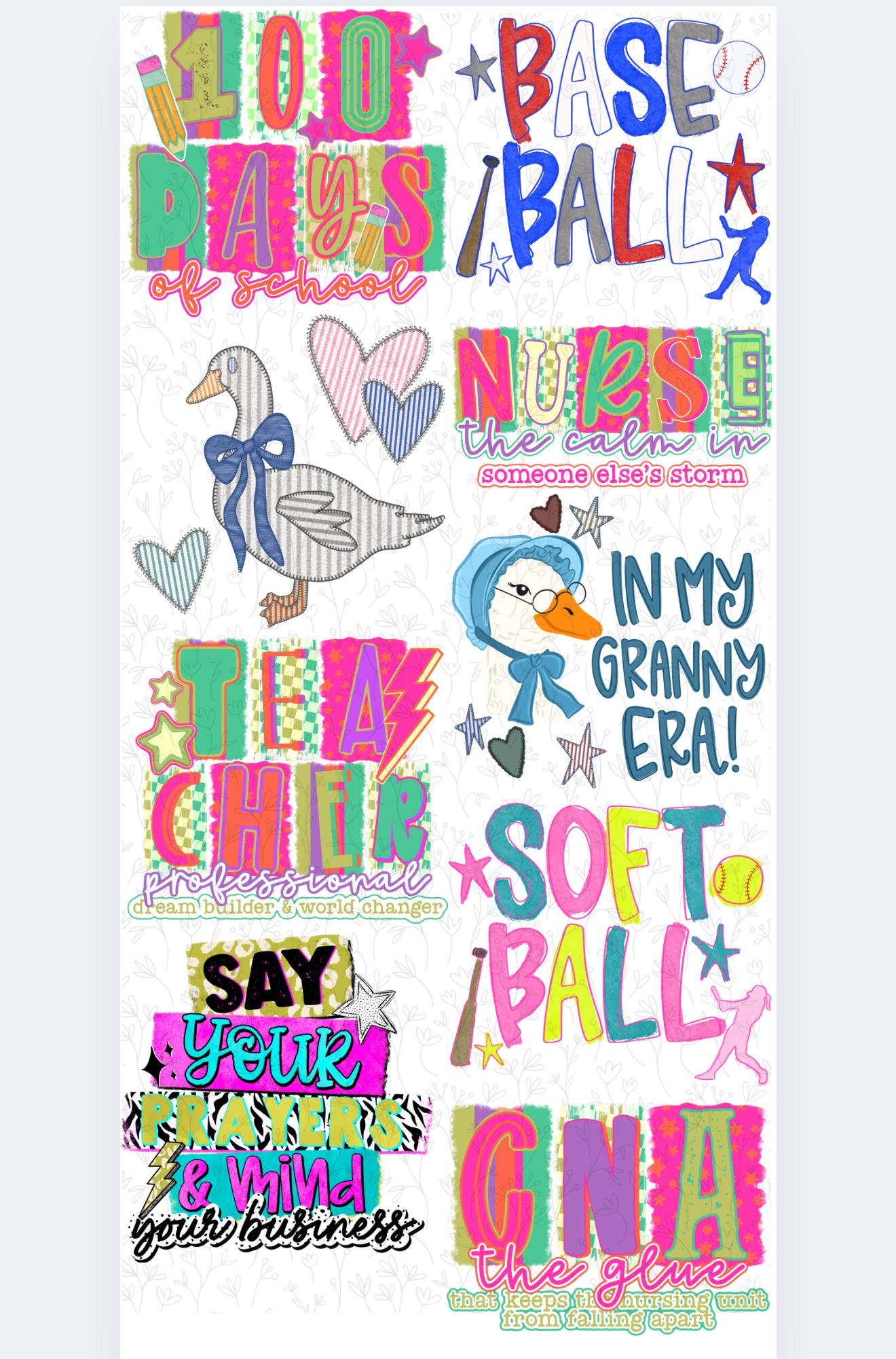 100 Days - PRE MADE GANG SHEET