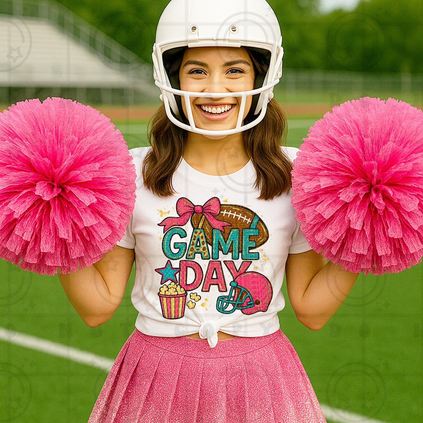 Game Day Football With Bow - TRANSFER (HW)
