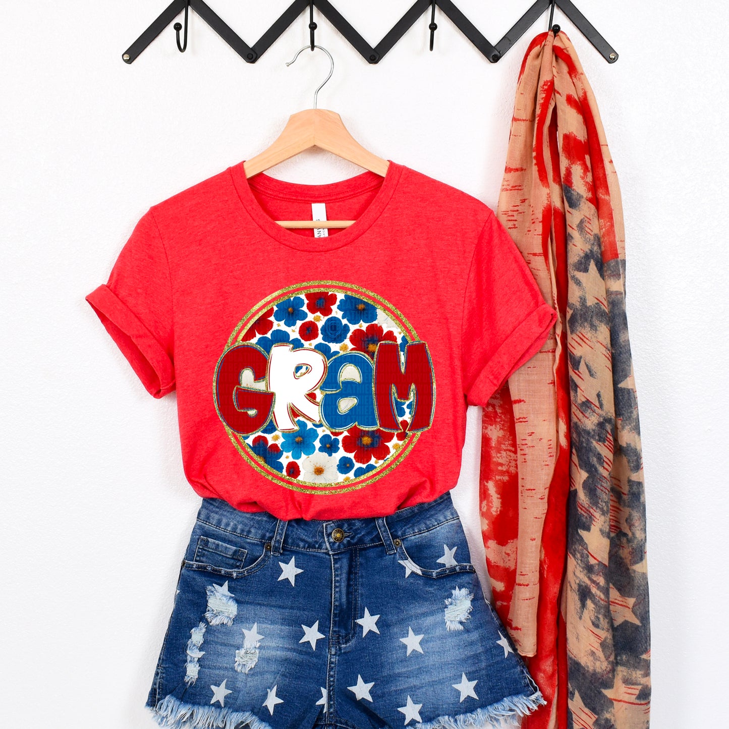 Floral 4th Of July Names - Transfer (SDD)
