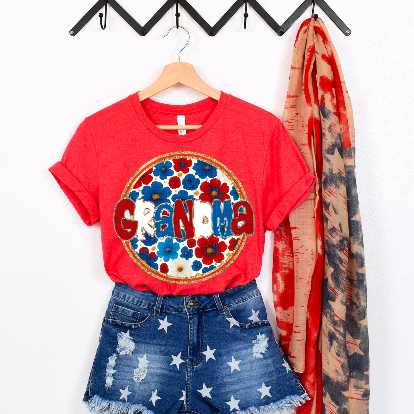 Floral 4th Of July Names - Transfer (SDD)