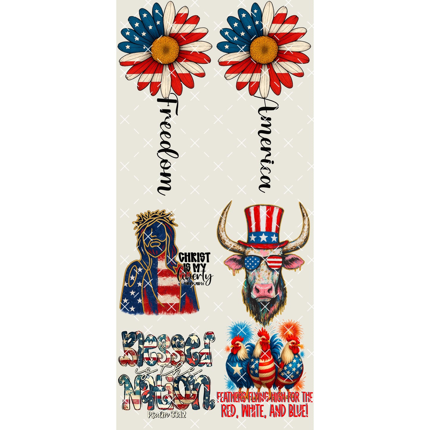 4th Of July 2 - PRE MADE GANG SHEET