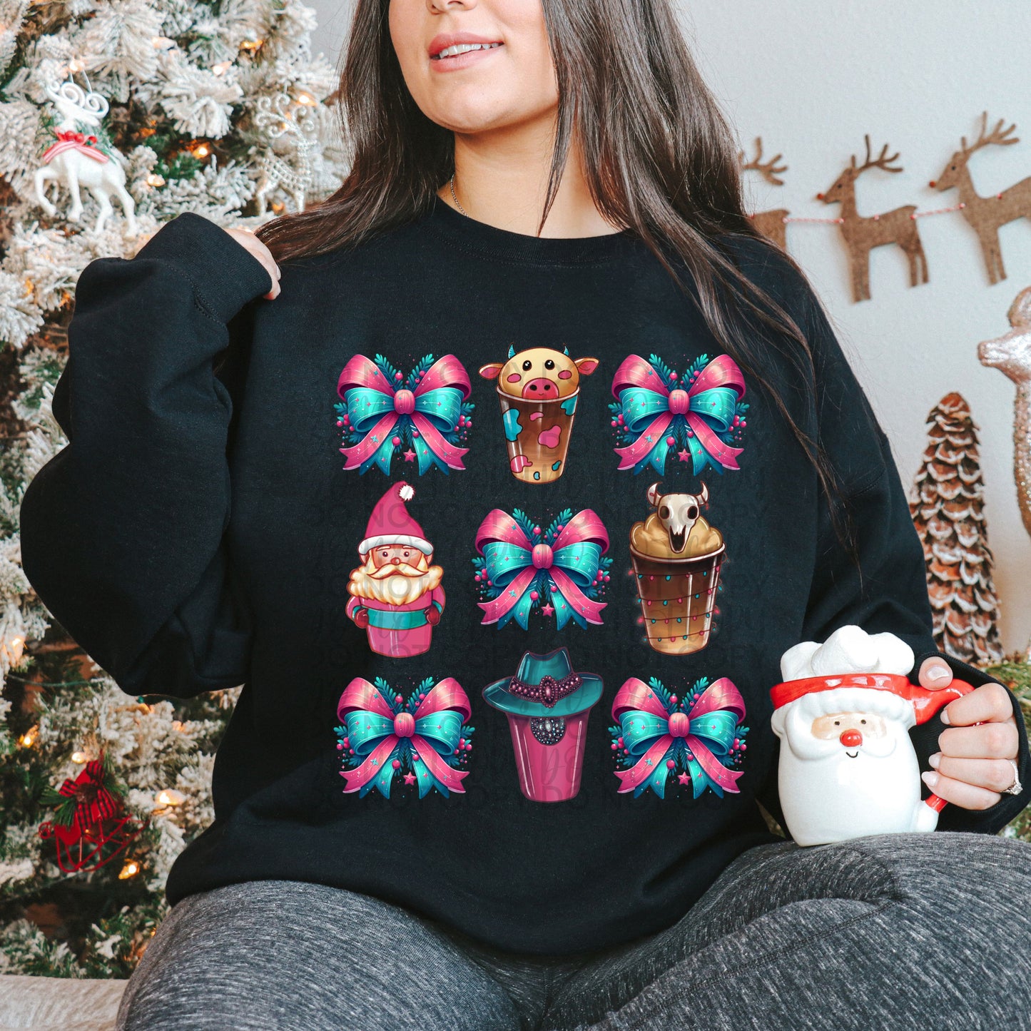 Christmas Drinks Blue and Pink Coquette - TRANSFERS (SSD)