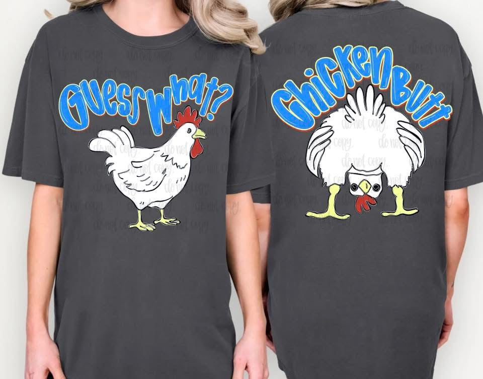 Chicken Butt BLUE BACK ONLY- TRANSFER (CL)