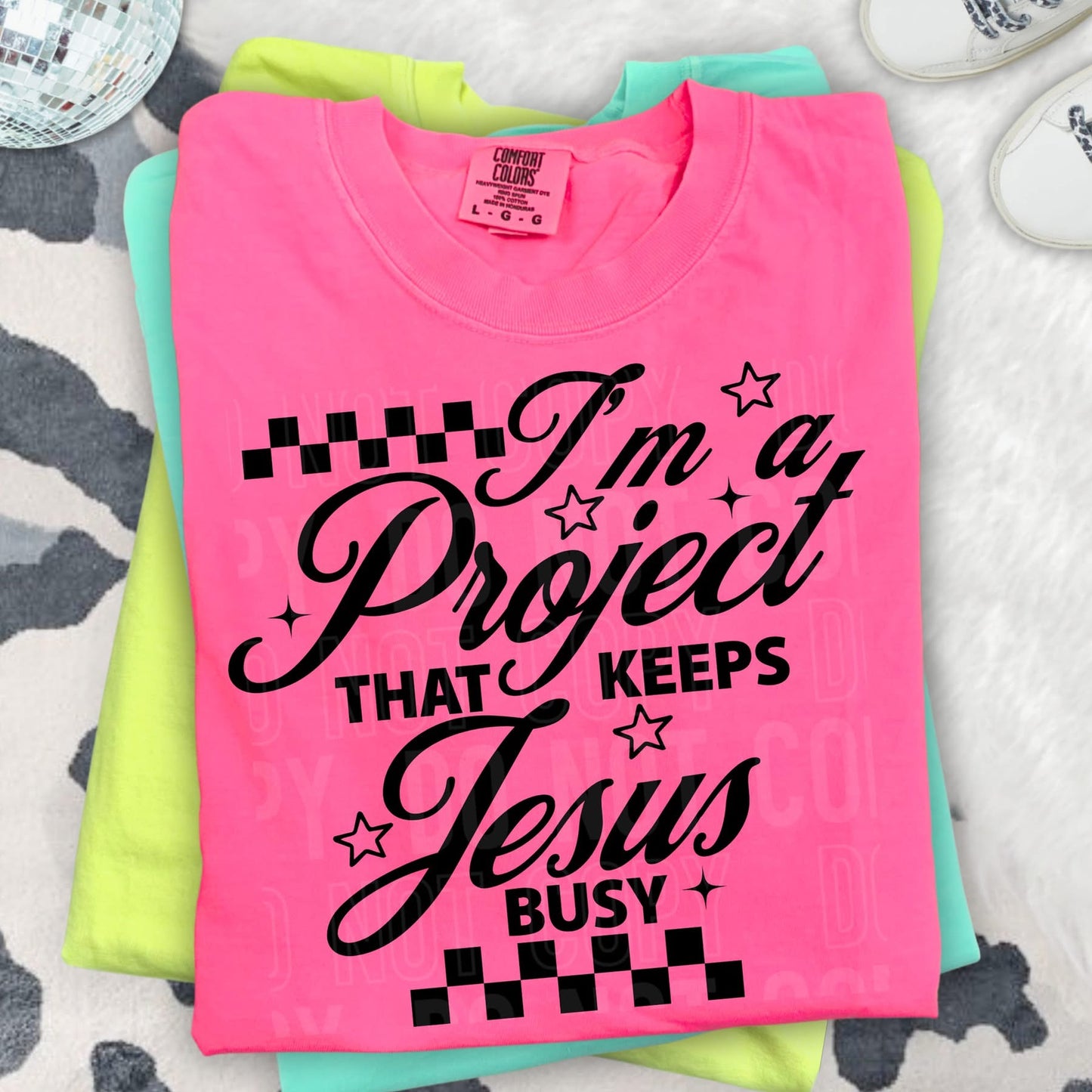 I'm A Project That Keeps Jesus Busy / Black - TRANSFER (SBB)