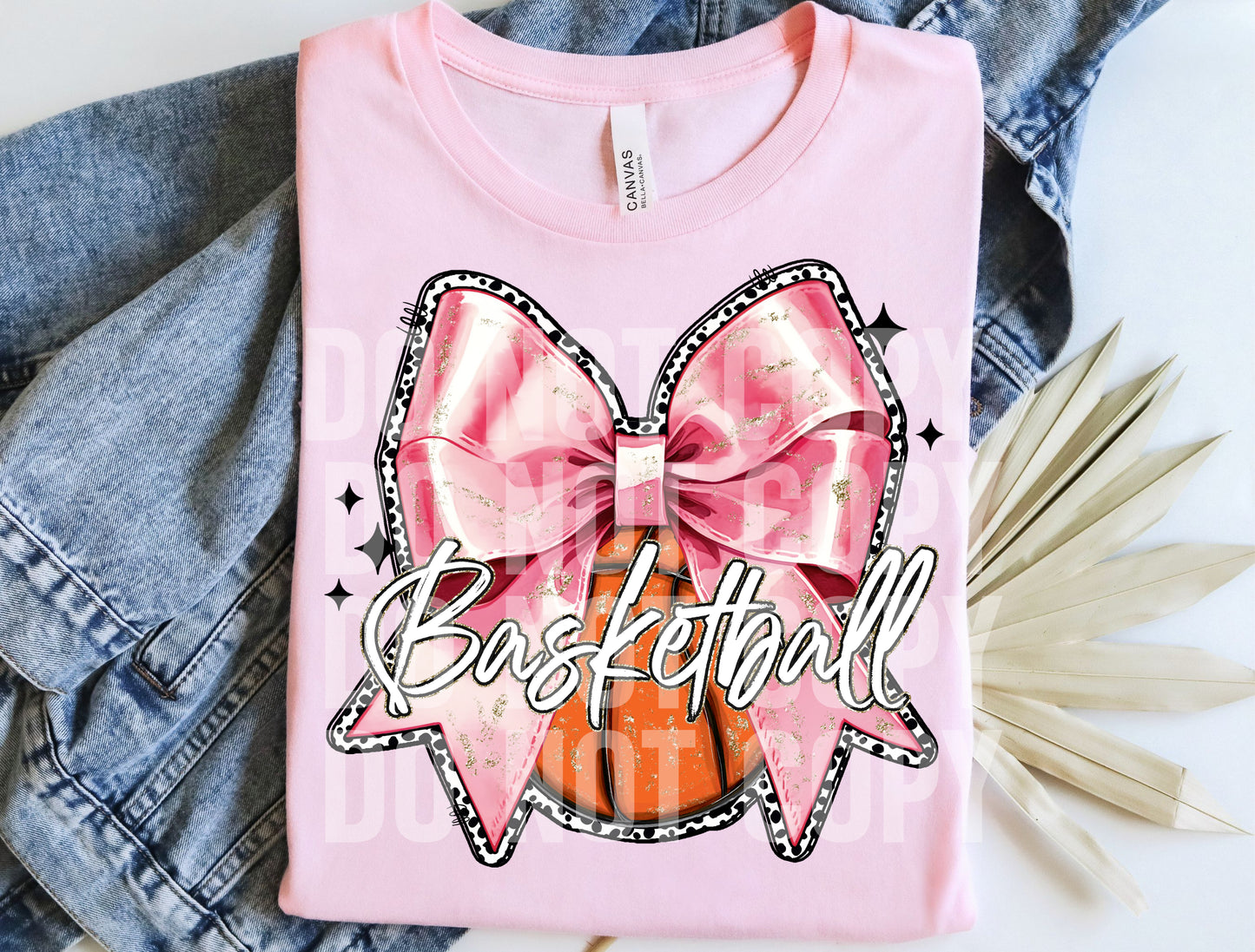 Basketball With Pink Bow - Transfer (SCG)