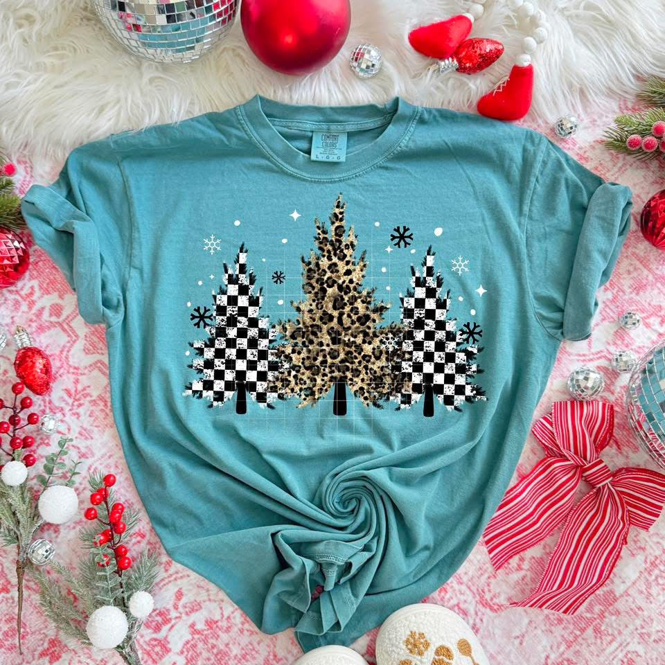 Christmas Trees With Checkered - TRANSFER (CS)