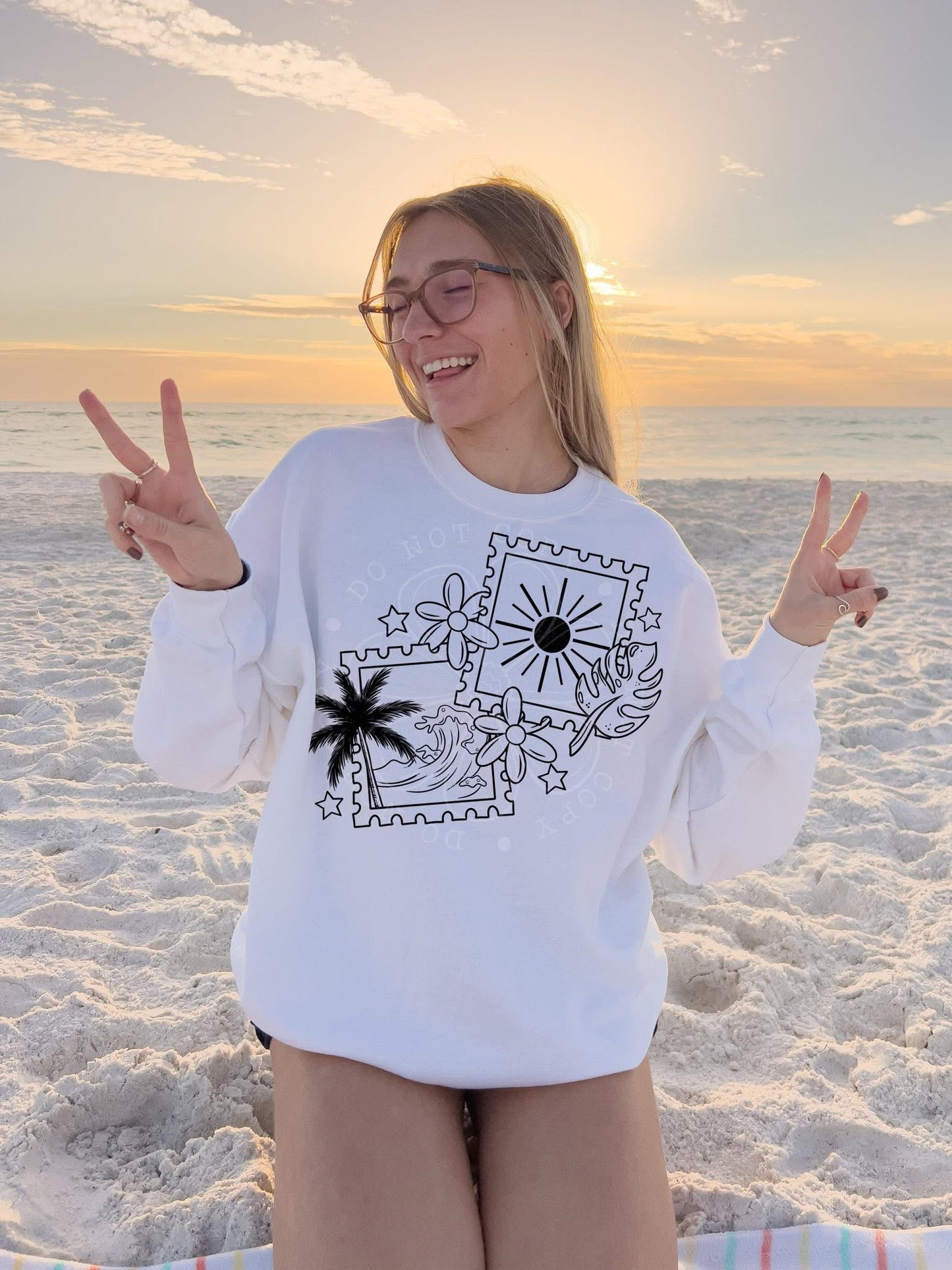 Beach Stamps / Black - TRANSFER (Lyttle)