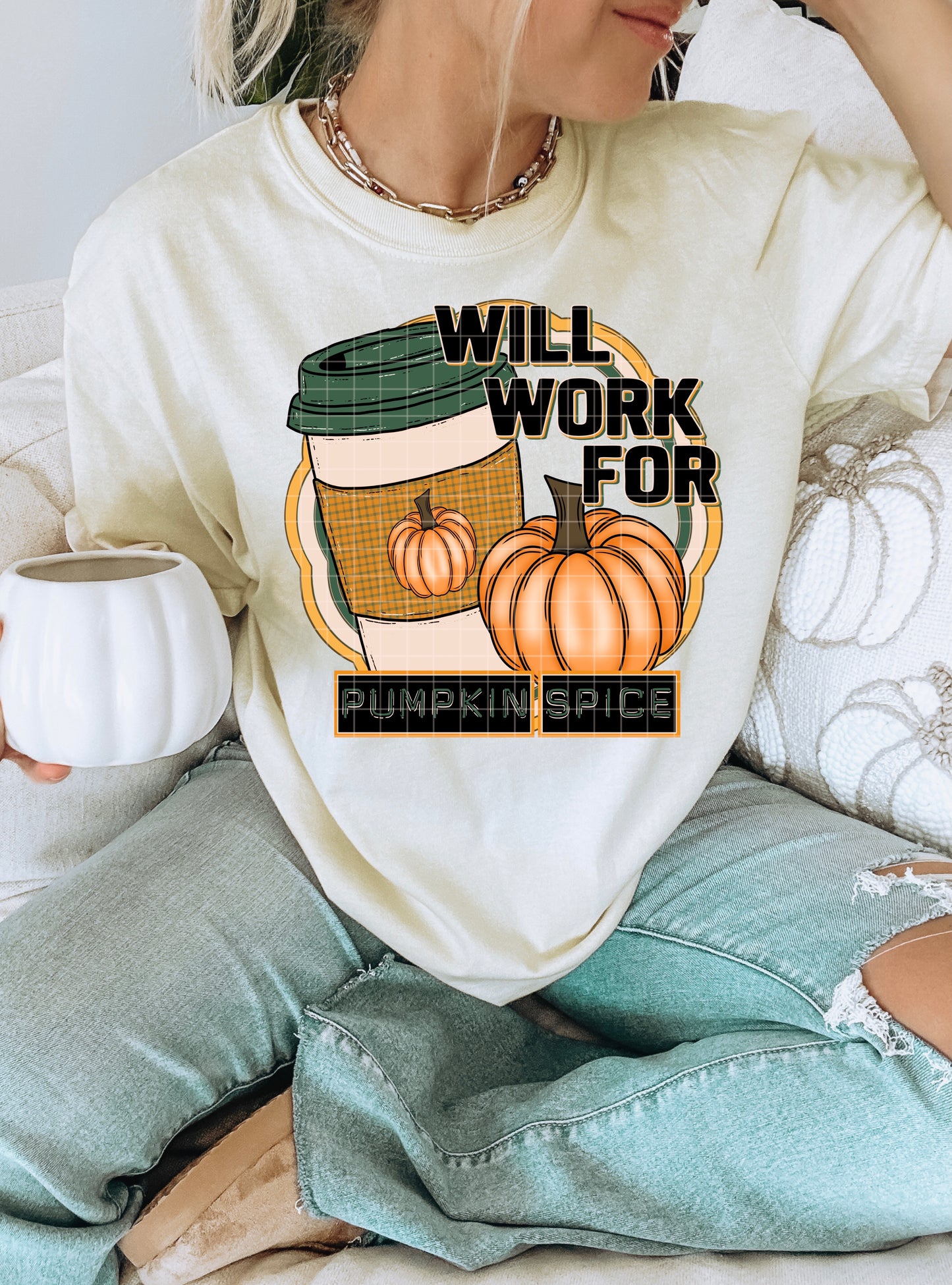 Will Work For Pumpkin Spice - Transfers (DD)