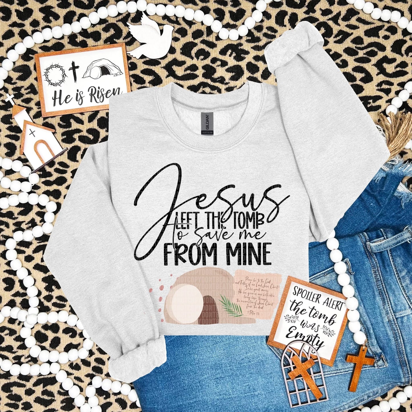 Jesus Left The Tomb To Save Me / Black Writing - TRANSFERS (SDD)