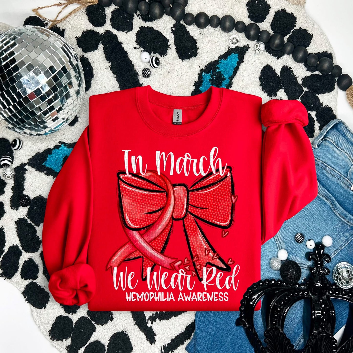 In March We Wear Red / White Writing - TRANSFERS (SDD)