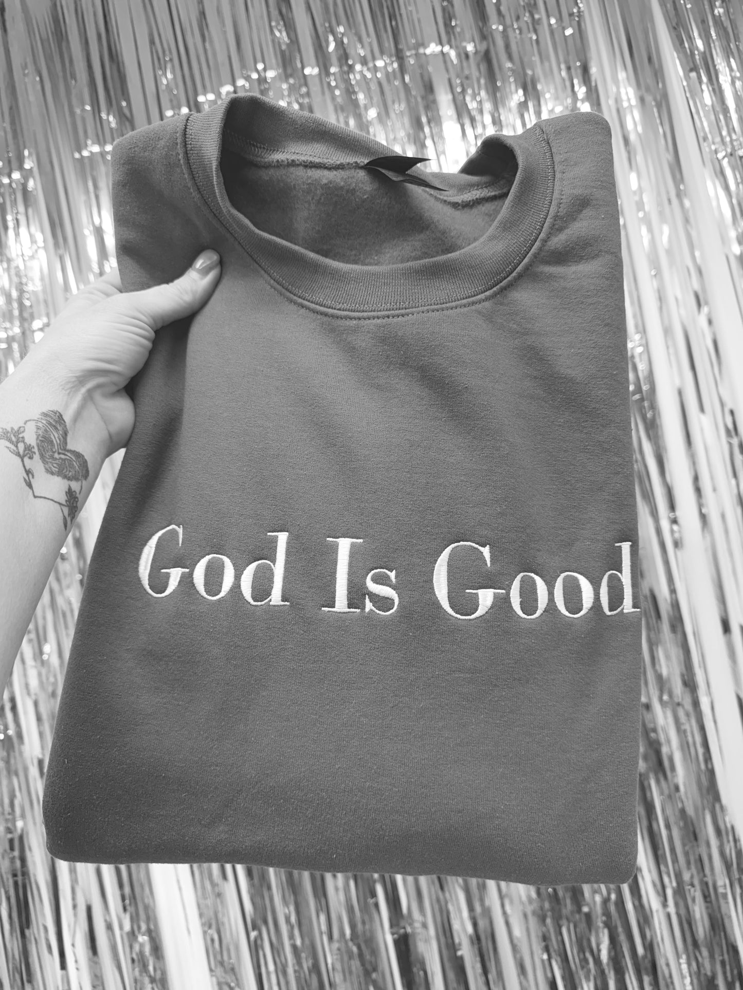 MYSTERY GOD IS GOOD SWEATSHIRT- Embroidered