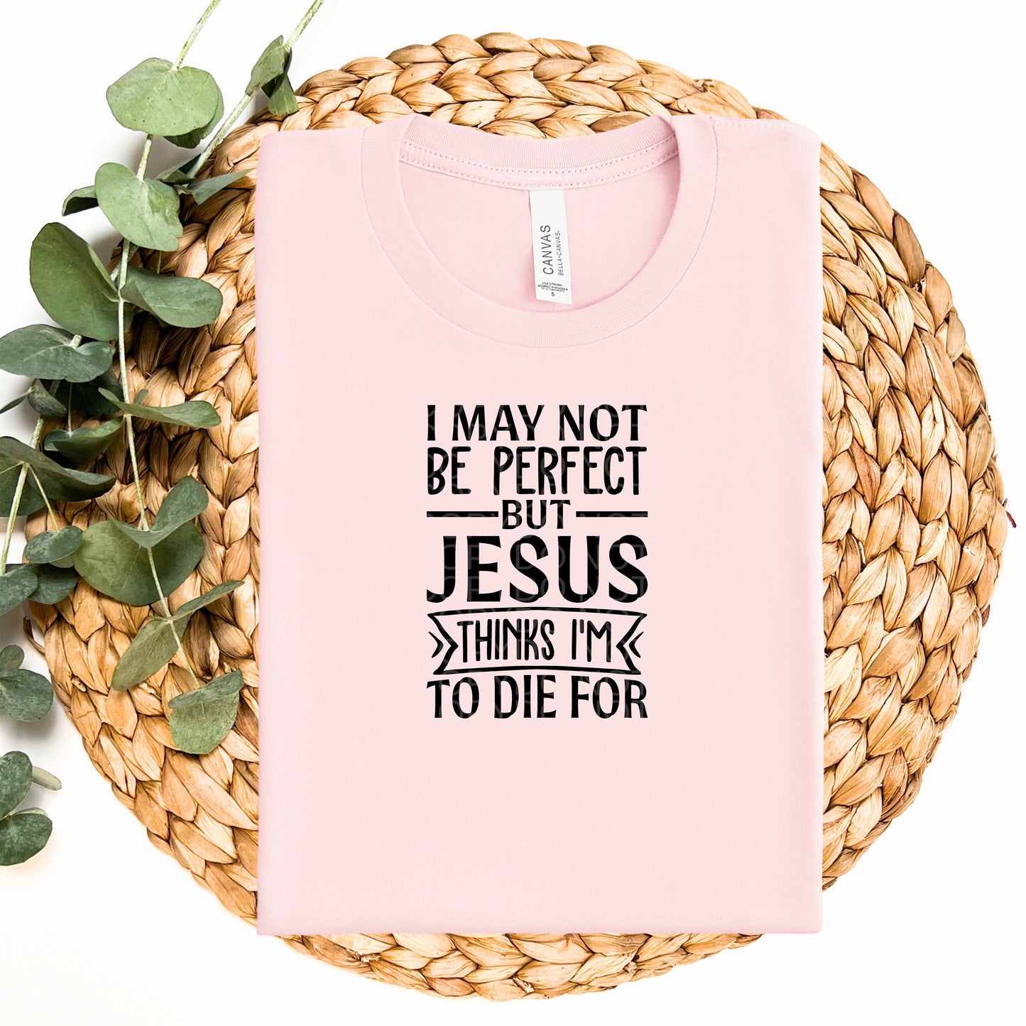 I May Not Be Perfect But Jesus Thinks I'm To Die For - TRANSFERS (CF)