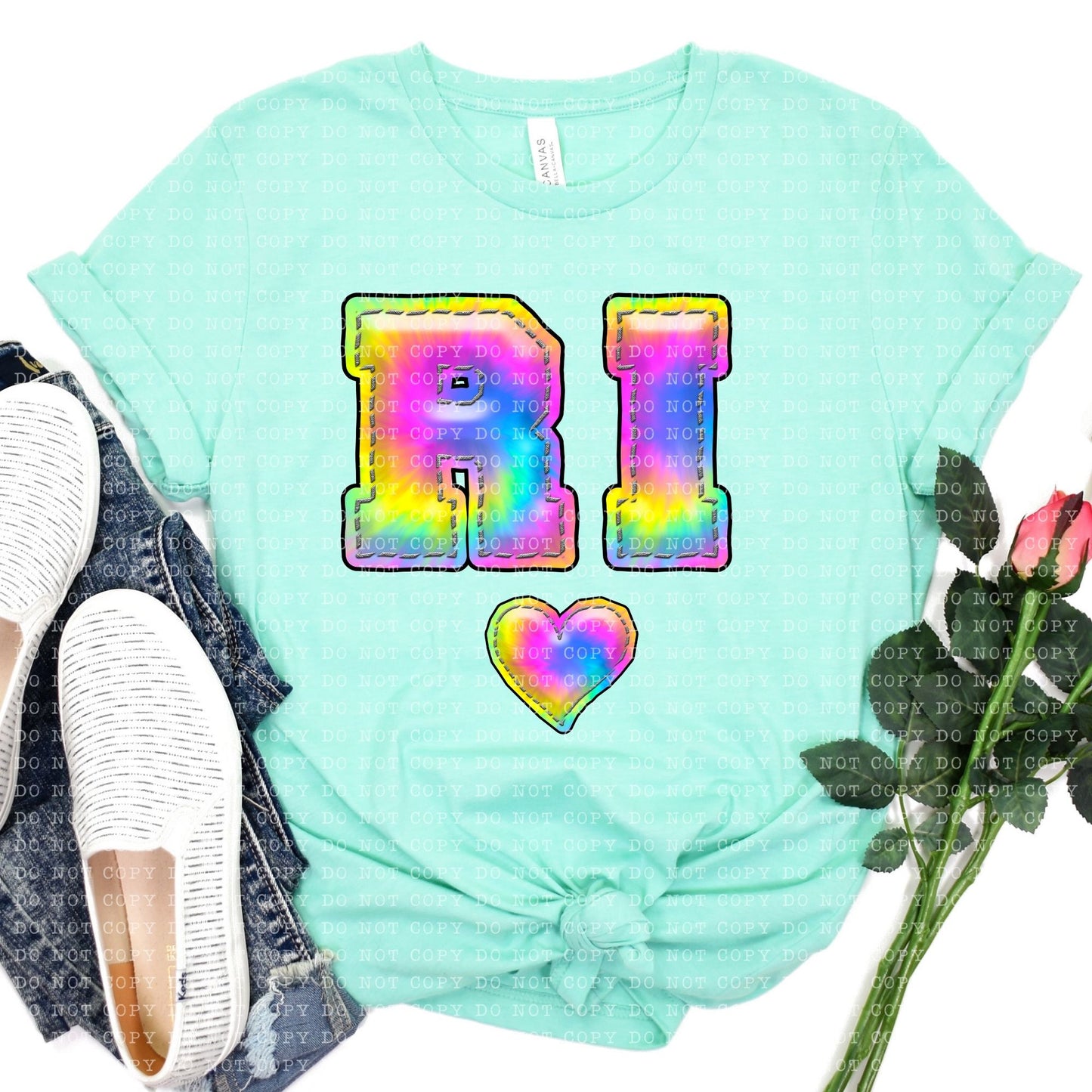 All States Inflated Tie Dye- Transfer (E)