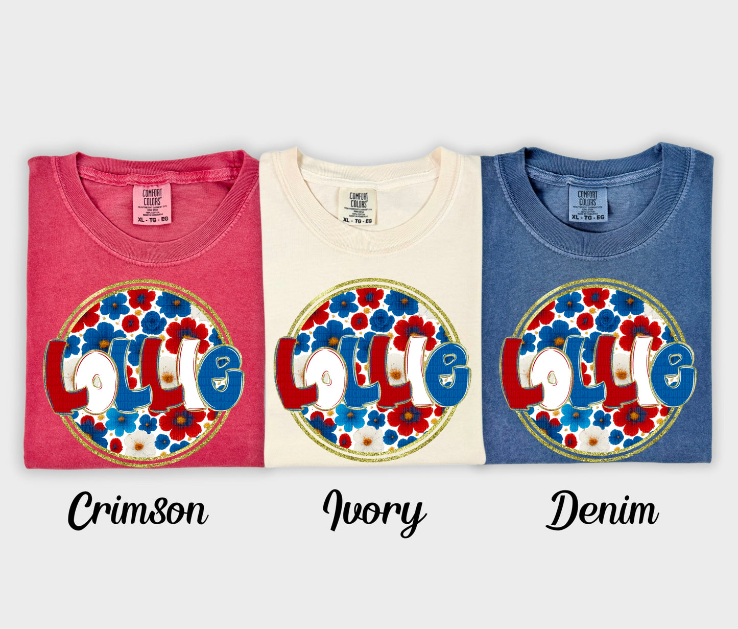Floral 4th Of July Names - Transfer (SDD)