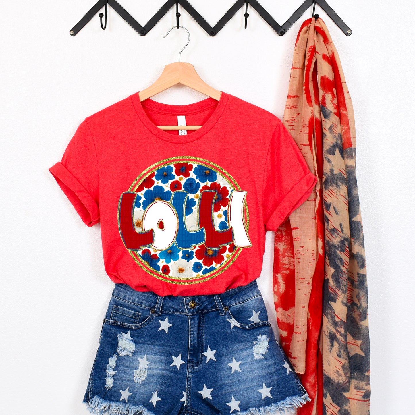 Floral 4th Of July Names - Transfer (SDD)