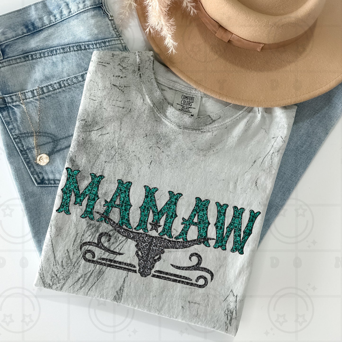 Teal Lace Mamaw - TRANSFERS (HW)