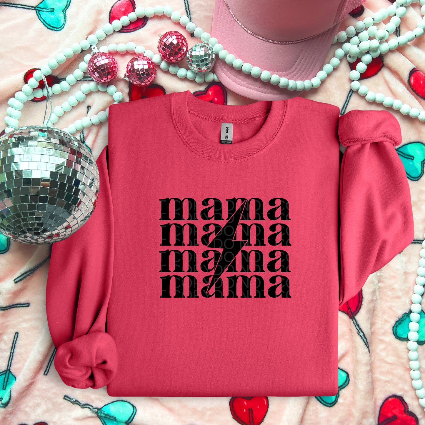 Mama Lightning Bolt Black Ink - TRANSFERS (L)