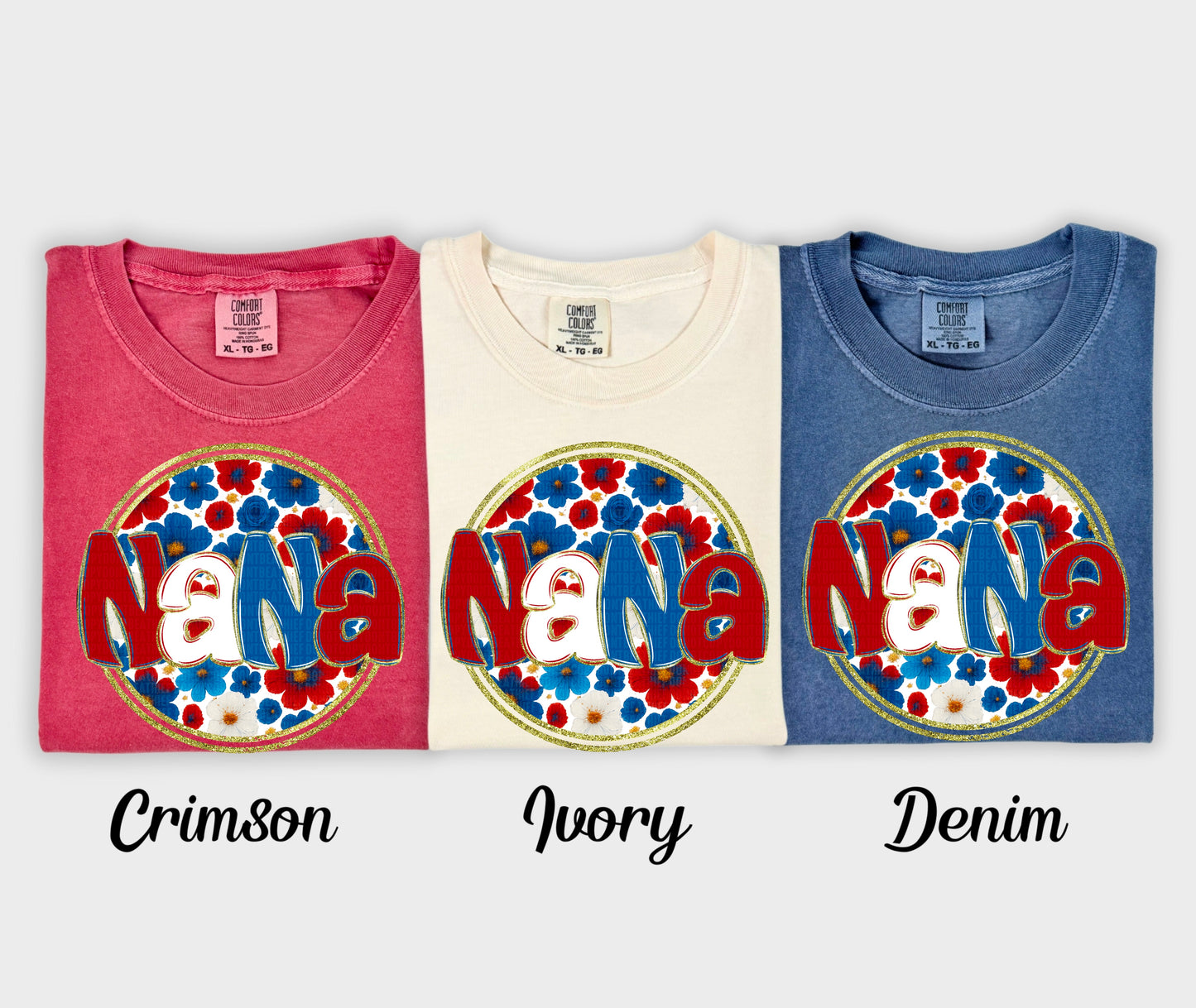 Floral 4th Of July Names - Transfer (SDD)