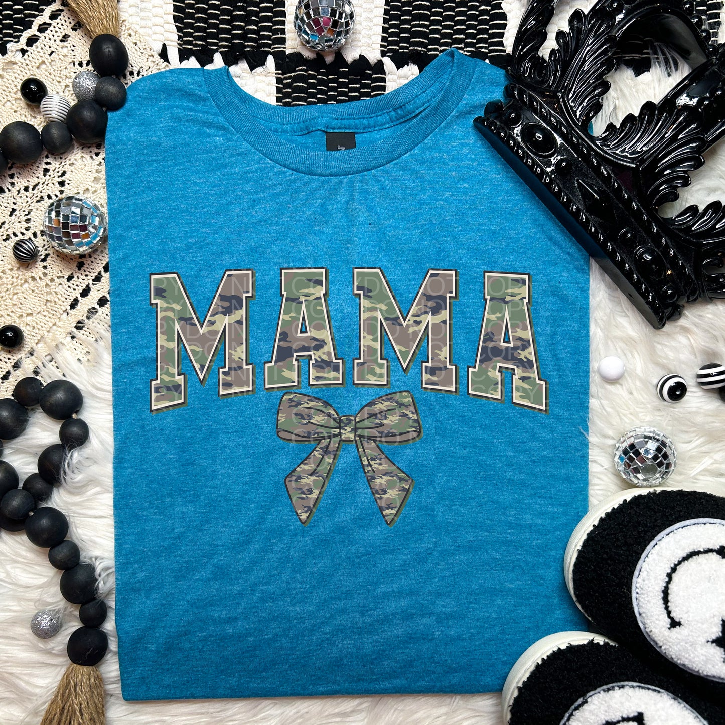 Camo Mama with Bow - TRANSFERS (SD)